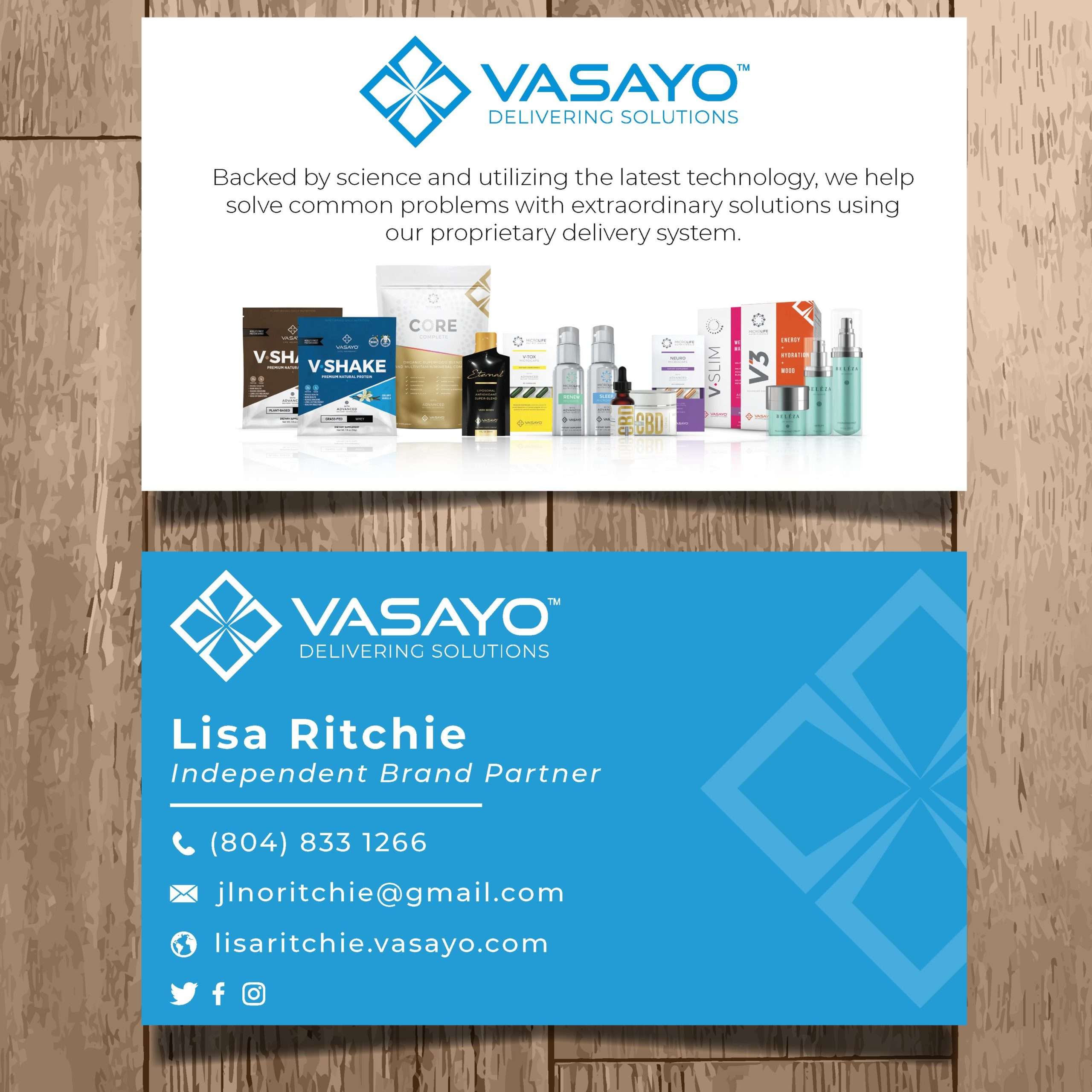 Lisa Ritchie, Vasayo - business card